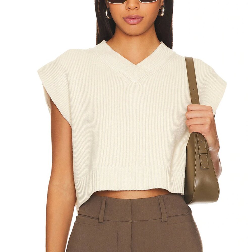 Free People Easy Street Vest – Cream – Size M – Gently Worn